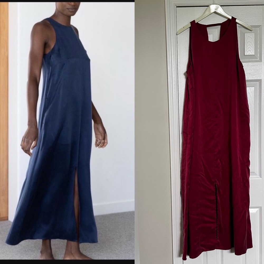 Lunya RED silk maxi dress